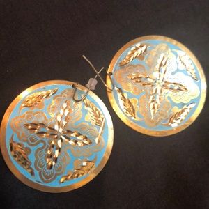 Turquoise statement earrings